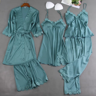 V-Neck Lace Pajamas Sleep Set