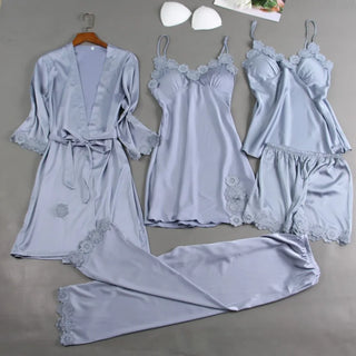 V-Neck Lace Pajamas Sleep Set