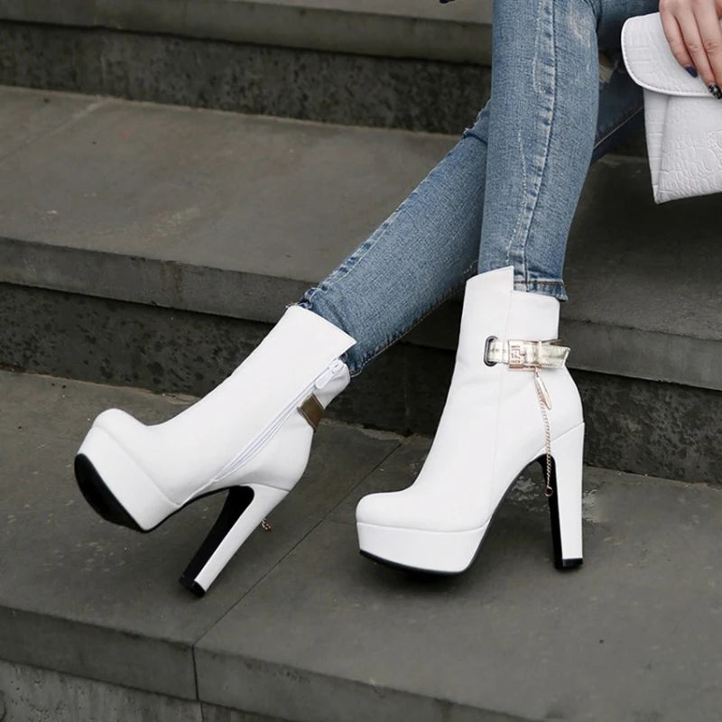 Women High Heels Ankle Boots