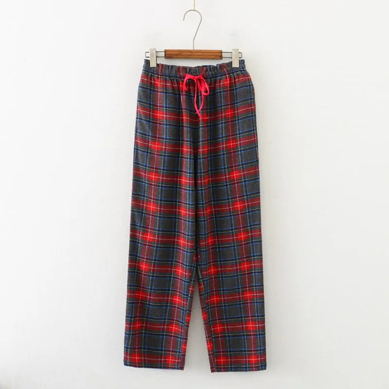 Knitted Cotton Plaid Sleep Sports