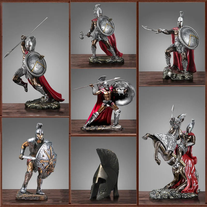 Spartan Warrior Statue Figure Decorate