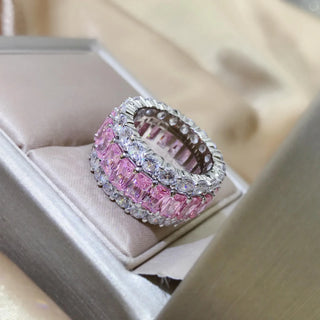 Luxury Silver Color Crystal Stone Ring