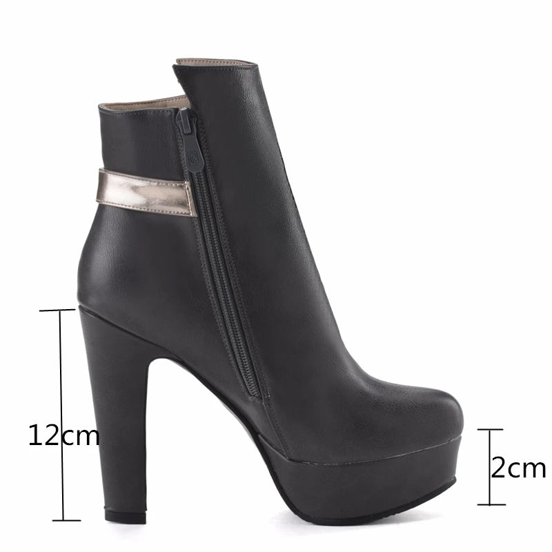 Women High Heels Ankle Boots