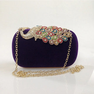 Women Rhinestone Evening Clutch Bag Ladies Red Clutch Purse Chain Handbag Bridal Wedding Party Purse