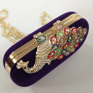 Women Rhinestone Evening Clutch Bag Ladies Red Clutch Purse Chain Handbag Bridal Wedding Party Purse