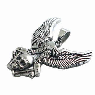 Colgante de águila y calavera de motociclista para hombre