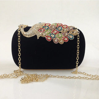 Women Rhinestone Evening Clutch Bag Ladies Red Clutch Purse Chain Handbag Bridal Wedding Party Purse