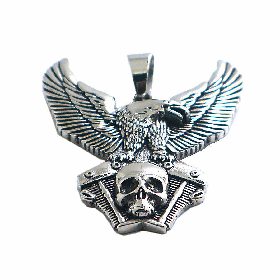 Men Biker Skull Eagle Pendant