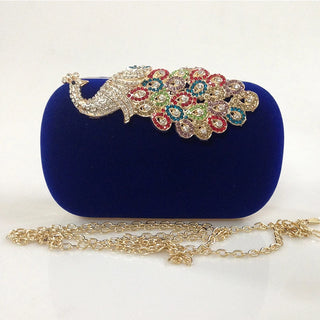 Women Rhinestone Evening Clutch Bag Ladies Red Clutch Purse Chain Handbag Bridal Wedding Party Purse