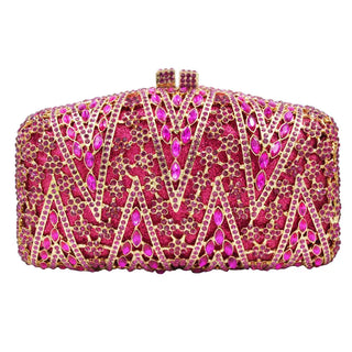 KHNMEET, los más nuevos bolsos de noche con piedras de cristal, color rosa dorado y fucsia, para fiesta, boda, nupcial, bolsos de mano para mujer SC920