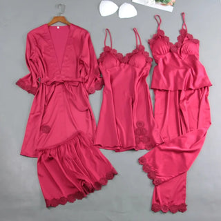 V-Neck Lace Pajamas Sleep Set