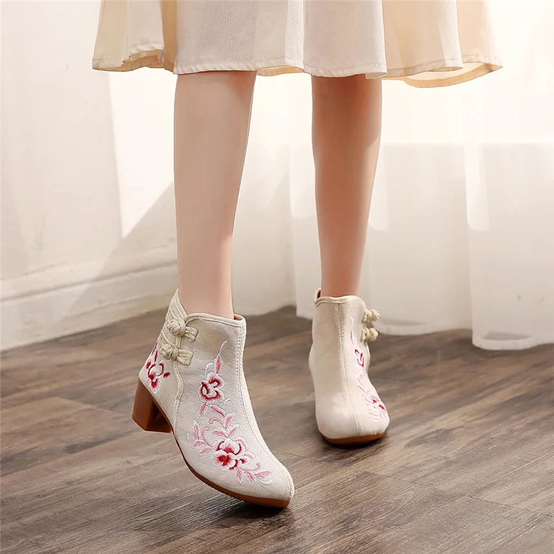 Elegant Block Heel Ankle Comfort Booties