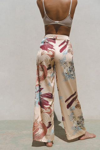 Crafted Satin Wide Leg Pants