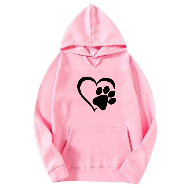 Cute Dog Paw Heart Shape Hoodies