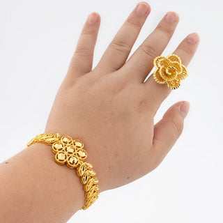 Conjunto de pulsera y brazalete con diseño de cadena de lujo