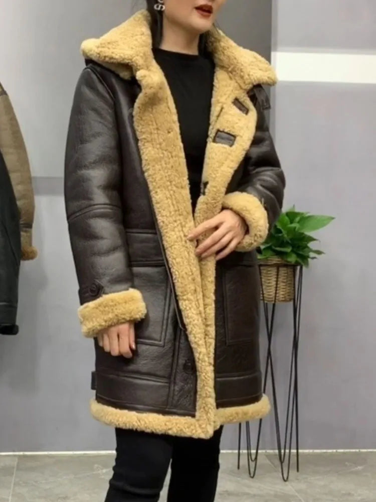 Genuine Sheepskin Winter Warm Coat