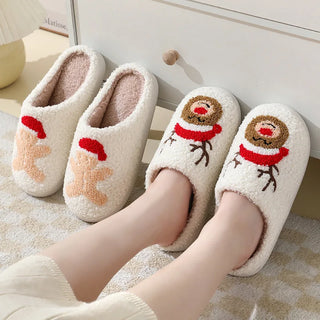 Pantuflas de invierno cálidas y mullidas para interiores