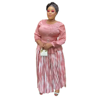 African Clothes for Women Plus Size Wedding Party Dresses 2 PCS Sets Tops And Skirts Suits Dashiki Ankara Turkey Outfit Robe