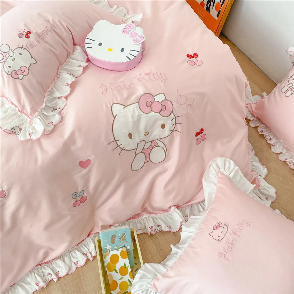 Hello Kitty Cotton Bedding Set