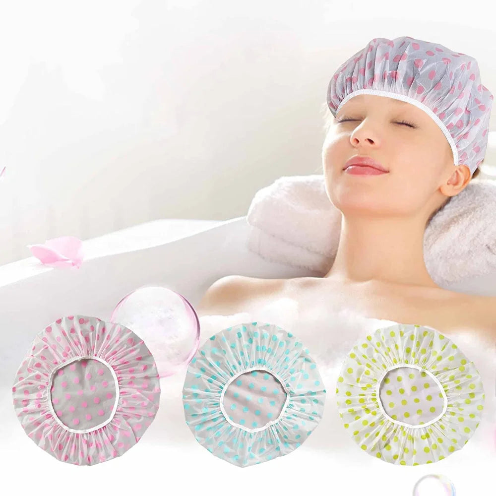 Elastic Reusable Plastic Shower Hat