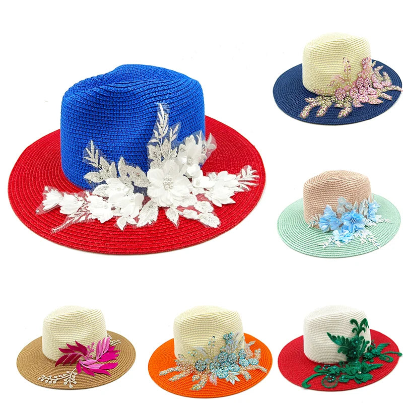 Embroidered Three-dimensional Floral Beach Hat