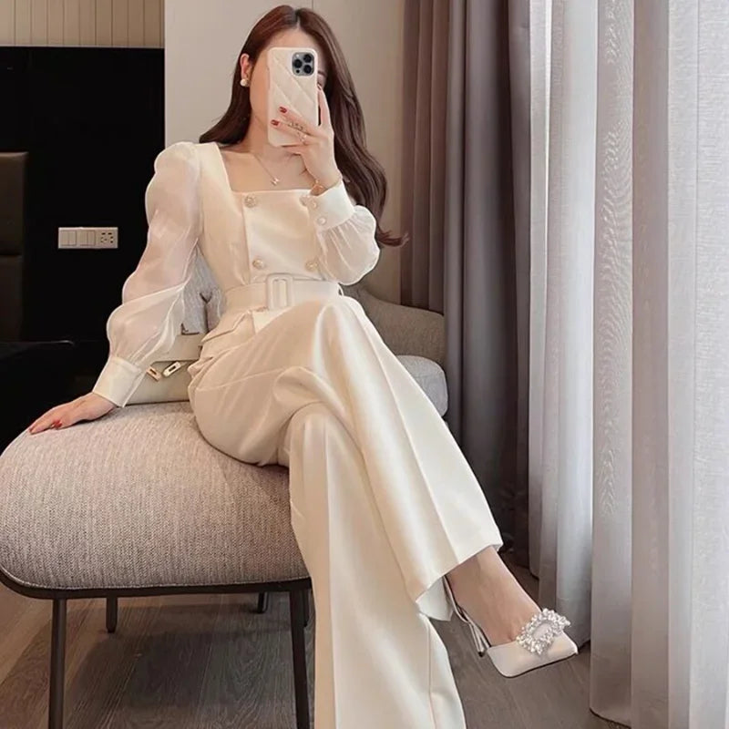 Luxury Wide Leg Two Piece Pants Set