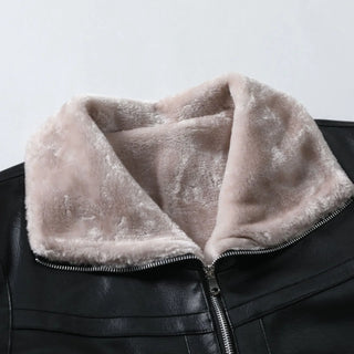 European Leather Fur Integrated Leather Coat