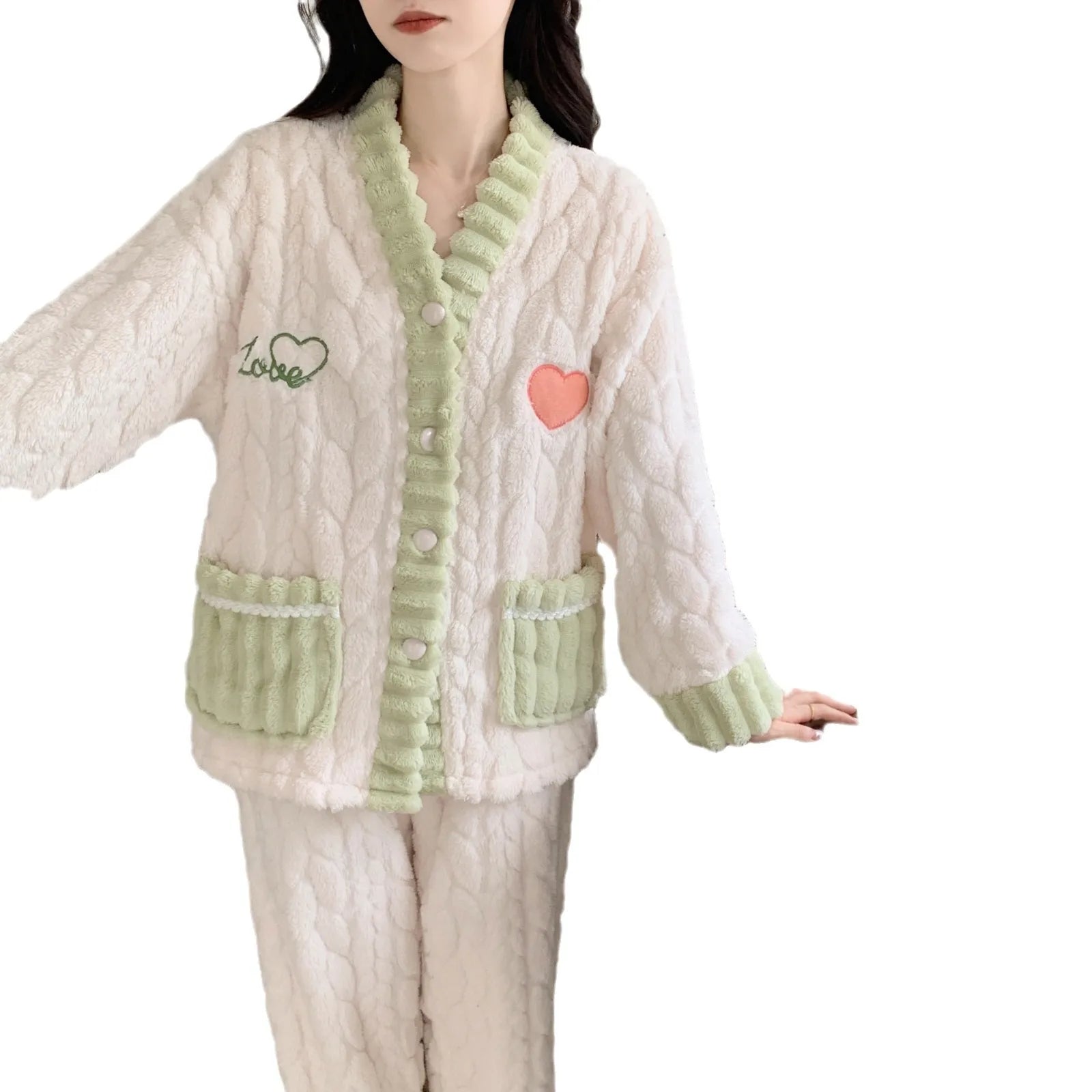 Coral Fleece Sleepwear Pajamas Set