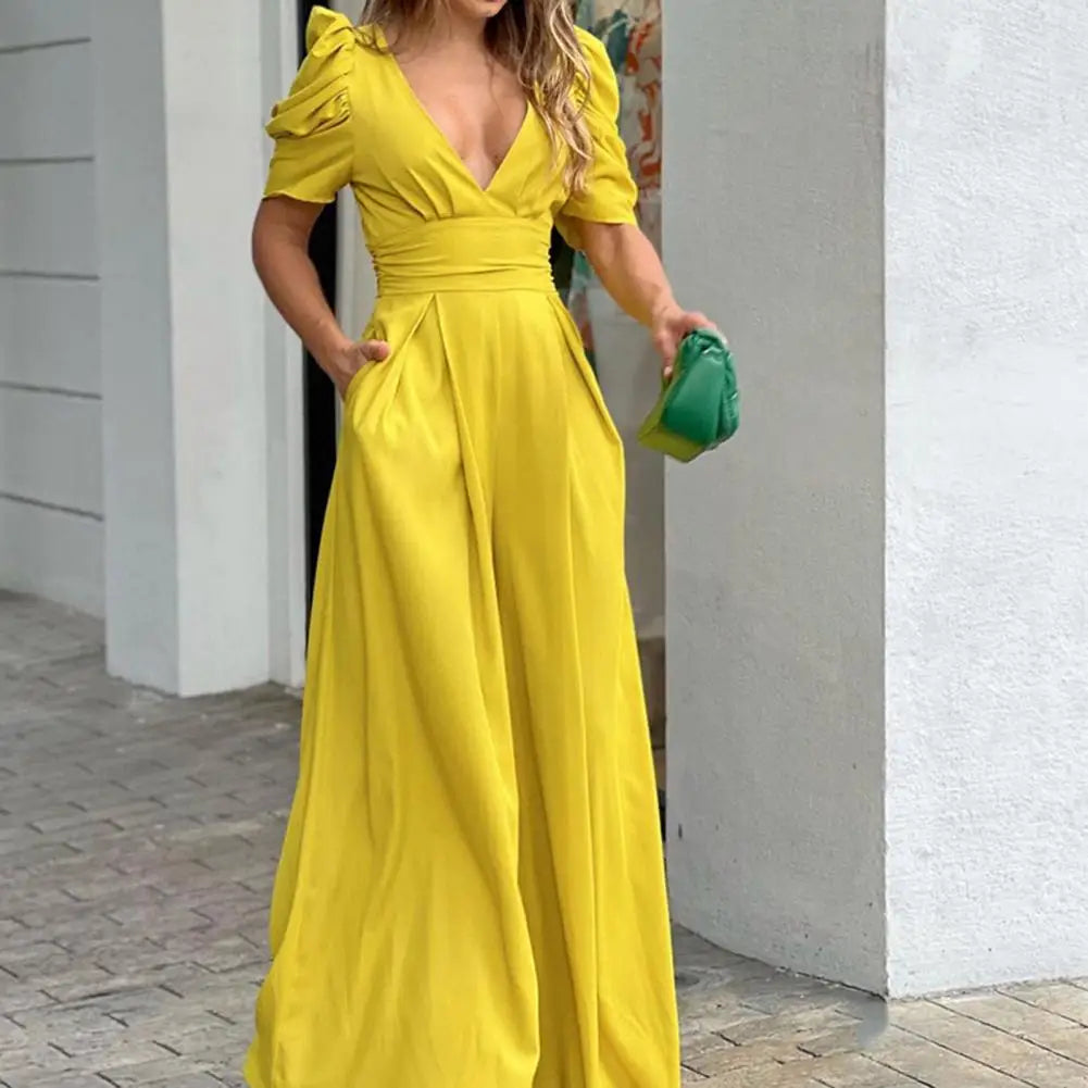 Elegant Women V-Neck Jumpsuit