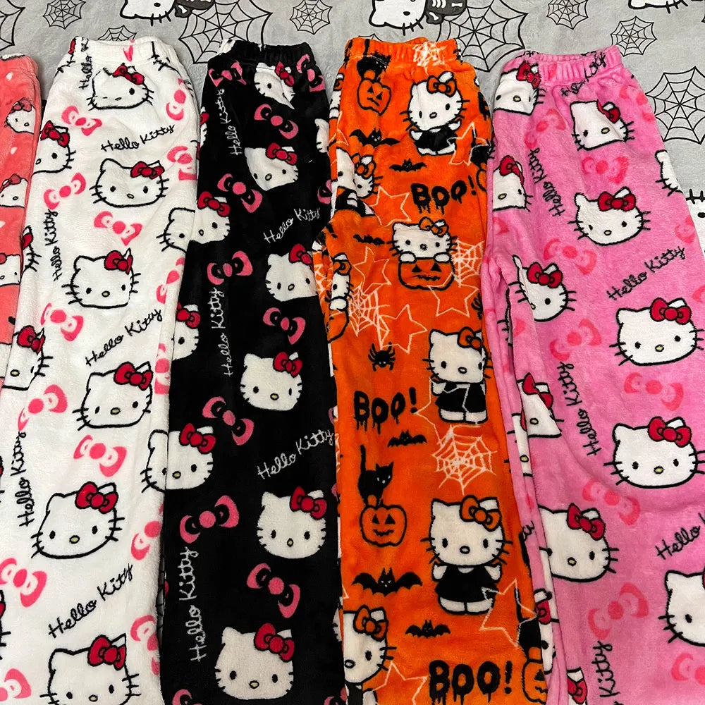 Women Warm Woolen Cartoon Pajamas