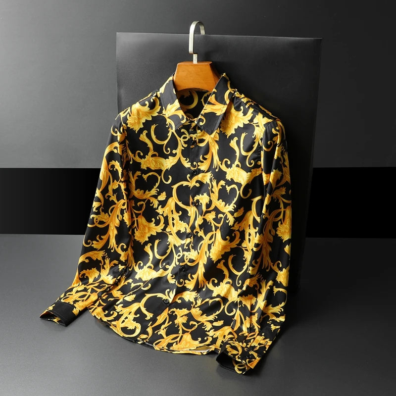 Luxury Silky Long-sleeved Shirt