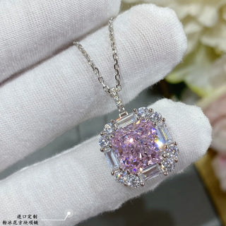 Wedding Engagement Necklace Radiant Diamond Pendant