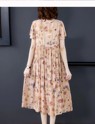 Elegant Mulberry Silk Printed Dress