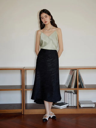 Elegant Acetate Jacquard Design Skirt