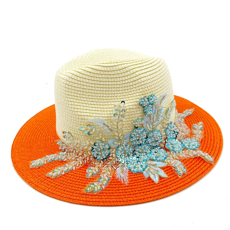 Embroidered Three-dimensional Floral Beach Hat