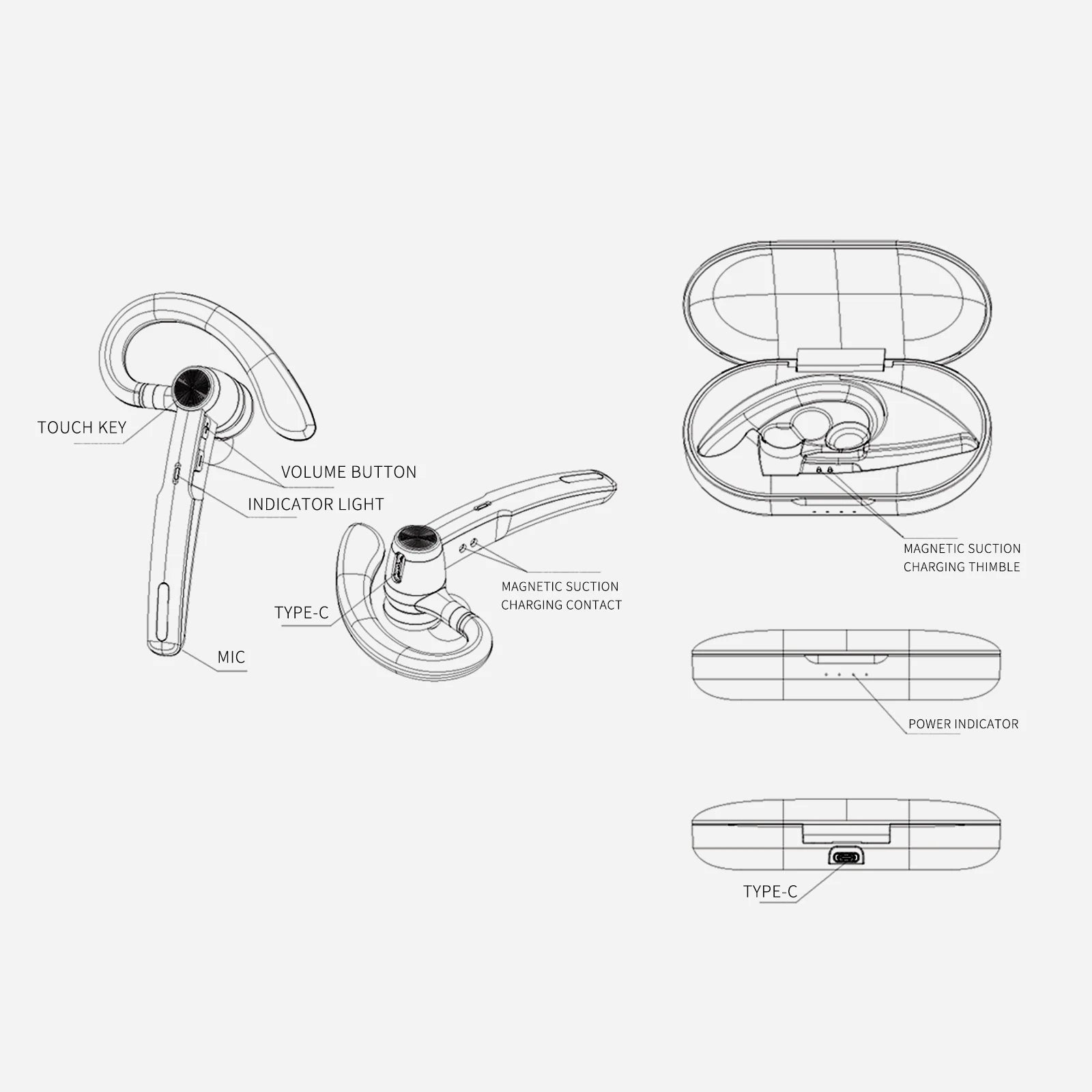 Bluetooth Business Earphone Wireless Earbuds