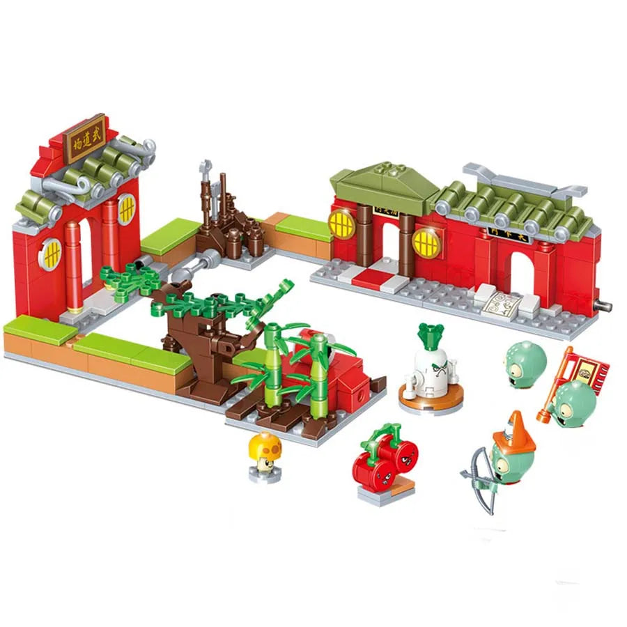 Crazy Backyard Zombie Attack Building Blocks Set