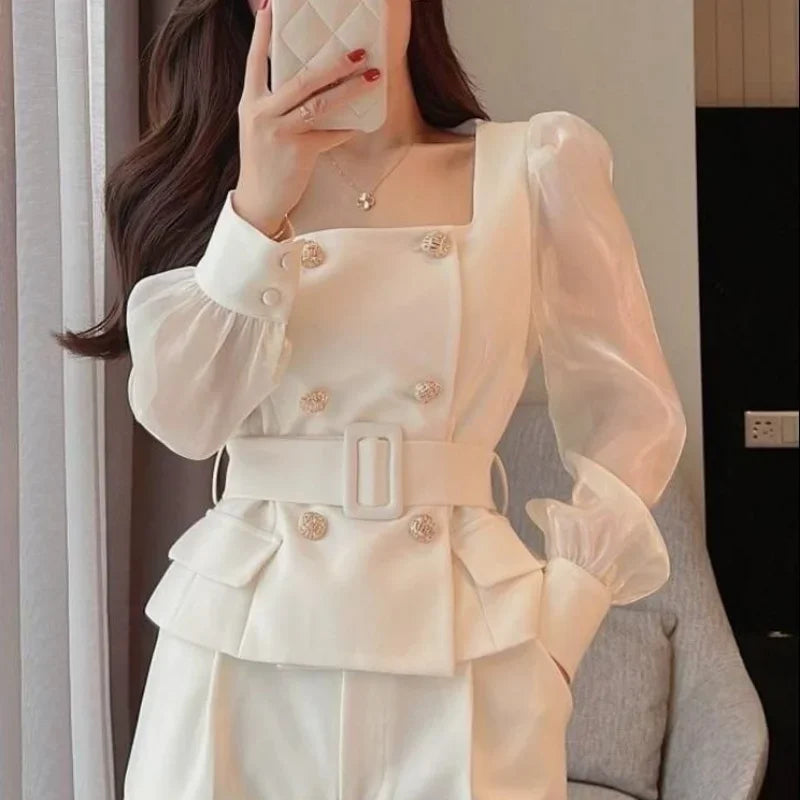 Luxury Wide Leg Two Piece Pants Set