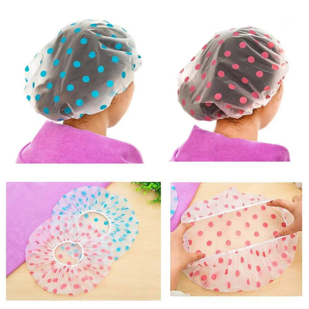 Elastic Reusable Plastic Shower Hat