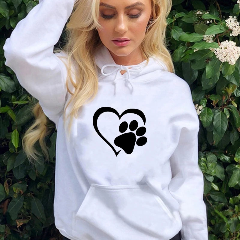 Cute Dog Paw Heart Shape Hoodies