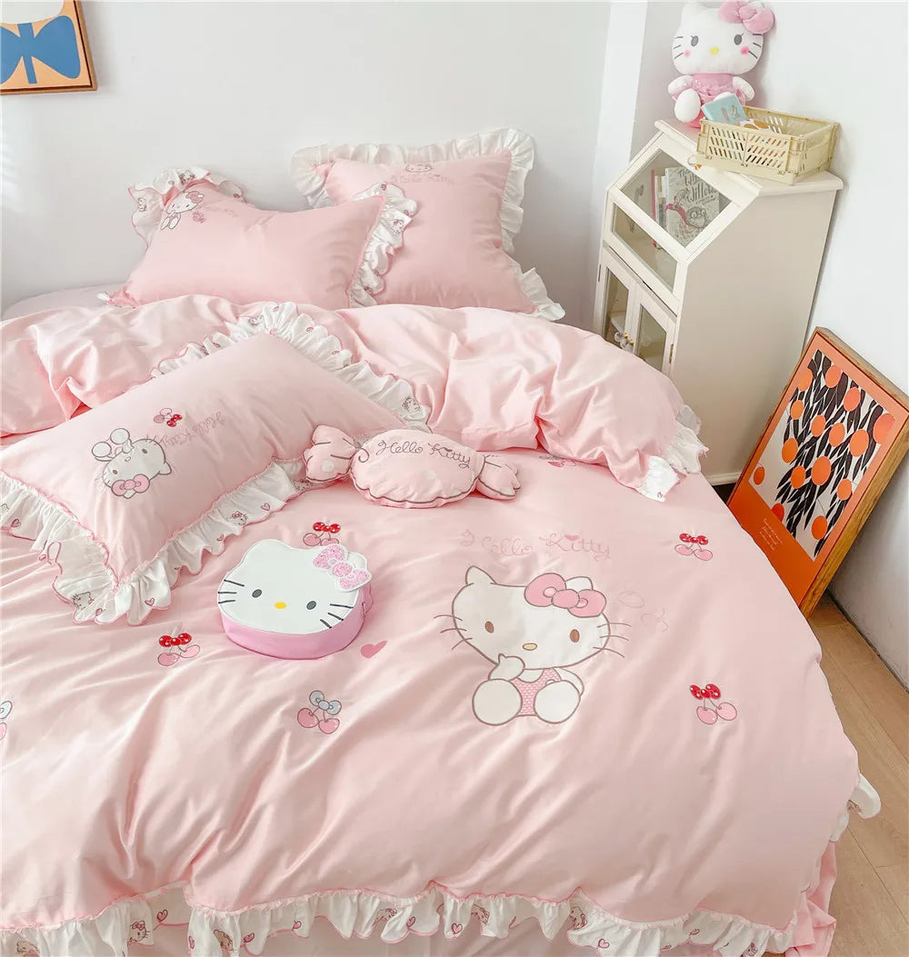 Hello Kitty Cotton Bedding Set