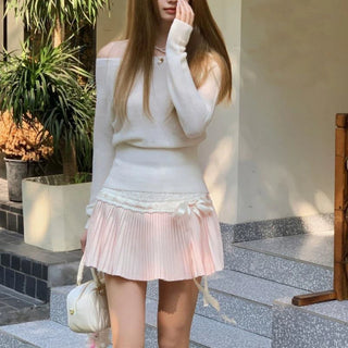 Lace Up Bow Cute Short Skirt