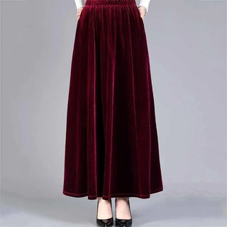 High Waist Velvet Skirt