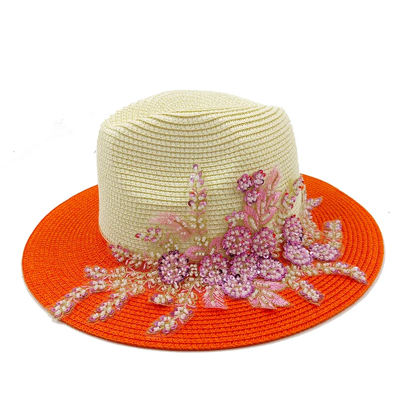 Embroidered Three-dimensional Floral Beach Hat