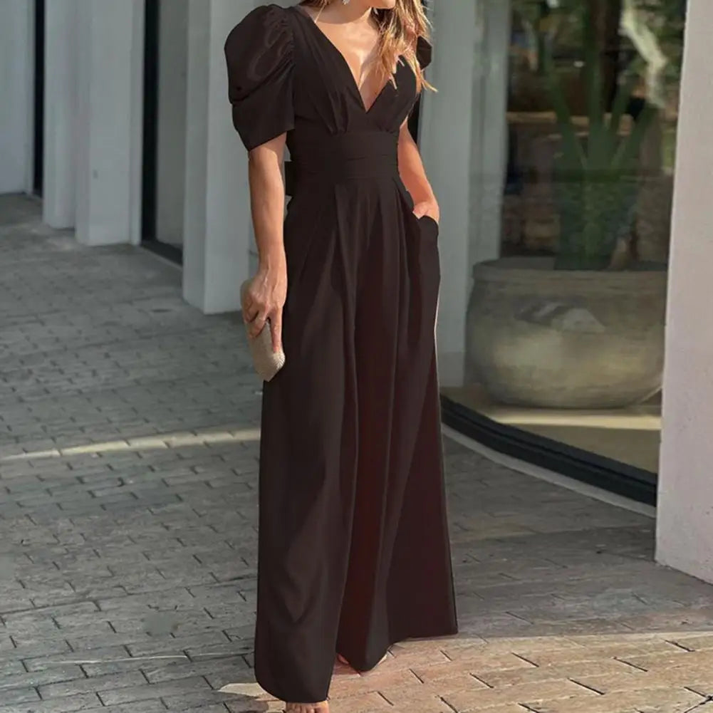 Elegant Women V-Neck Jumpsuit