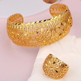 Copper Plated Bridal Cuff Bracelet