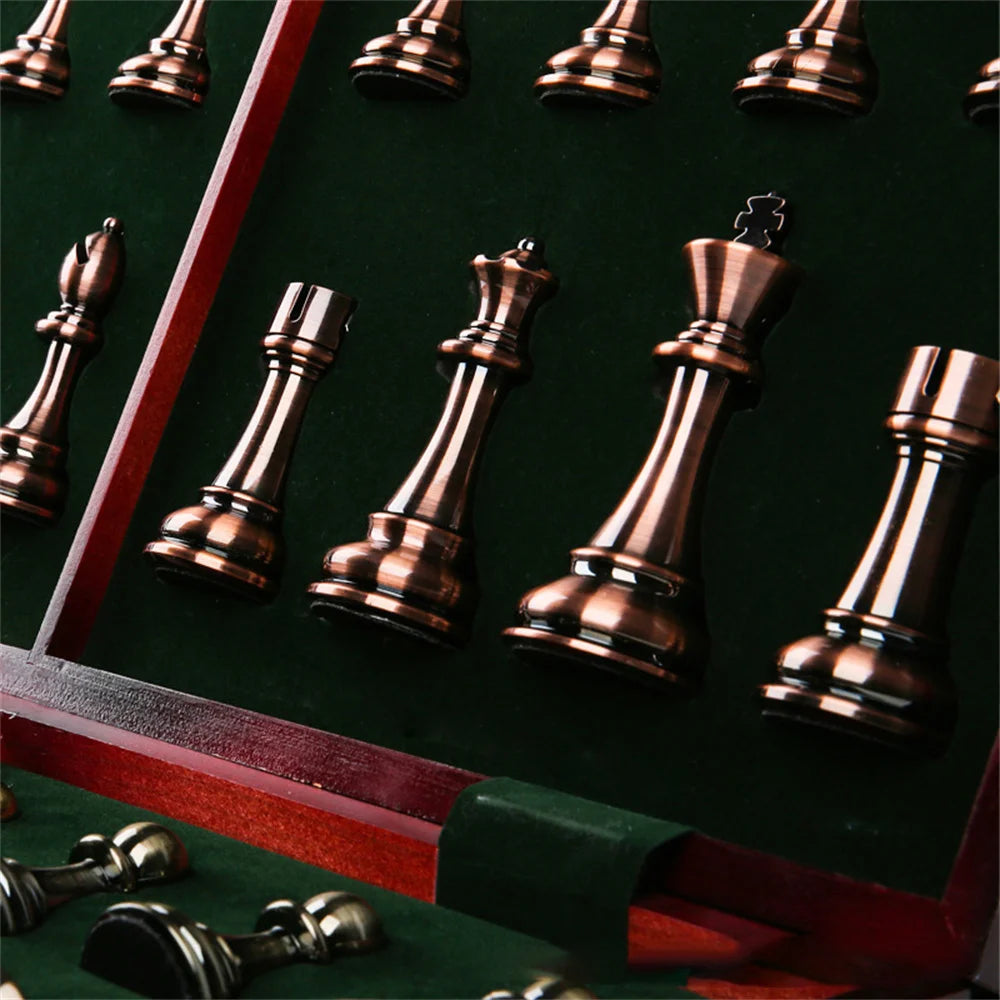 Luxury Bronze Metal Chess Board Game