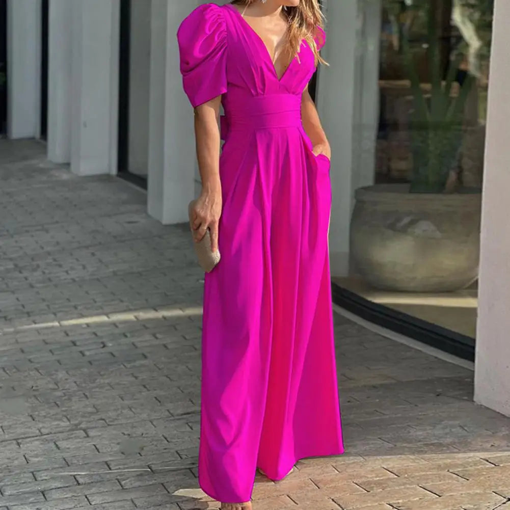 Elegant Women V-Neck Jumpsuit