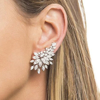 2024 Sparkling Women's Cubic Zirconia Stud Earrings Gorgeous Female Wedding Party Fashion Ear Piercing Accessories New Jewelry