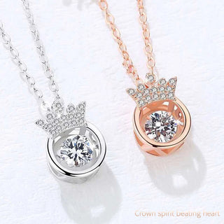 Trendy Gemstones Crown Pendant Necklace